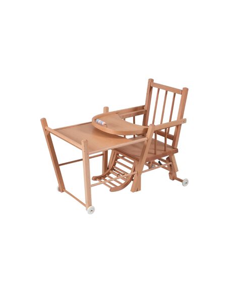 Convertible high chair with bars, natural finish CHAISE TRANS NA / 15PRR2005CHH009
